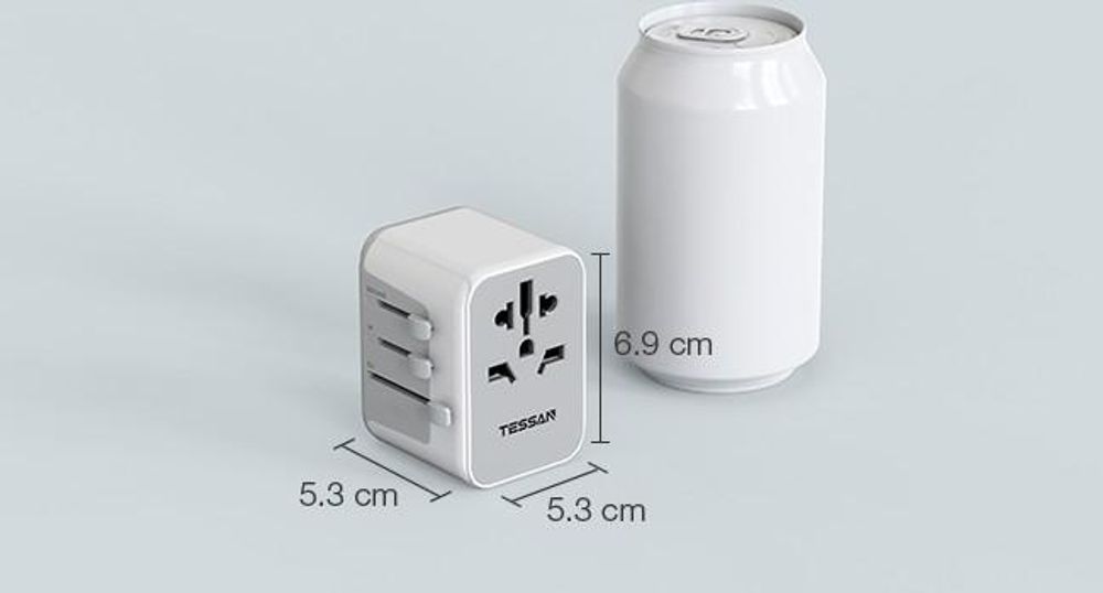 Reiseadapter Weltweit Reisestecker Adapter Weltweit mit 2 USB A und 2 USB C Universal Travel Adapter für DE USA UK AU