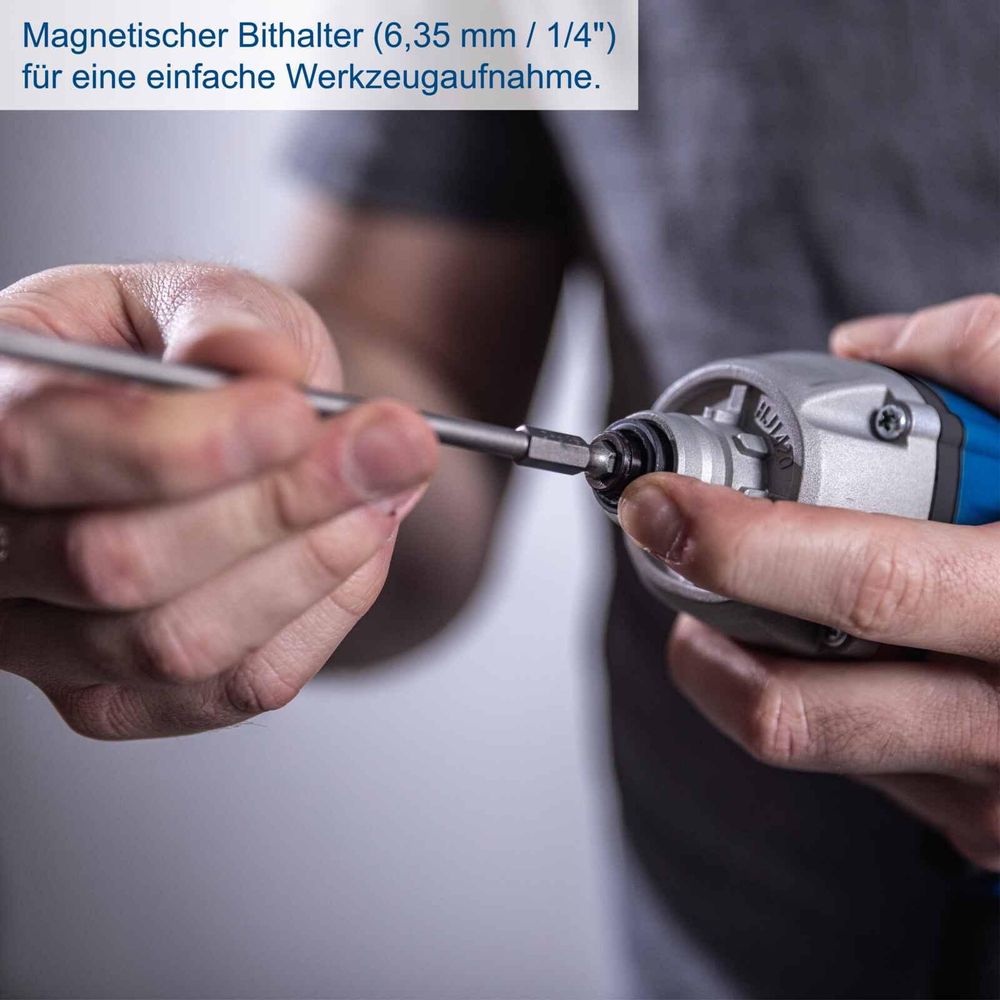 Das Bild zeigt den Trockenbauschrauber in einer Detailaufnahme.