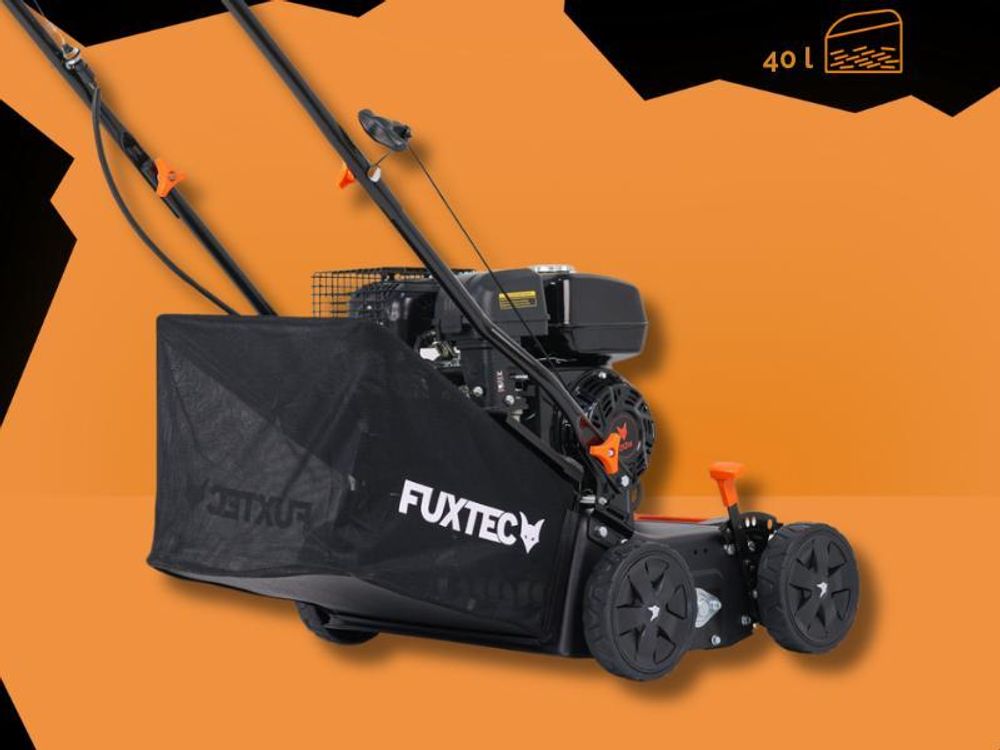 FUXTEC Benzin Vertikutierer FX-BV240ECO - 40cm | 40L Grasfangkorb| 4,1Kw
