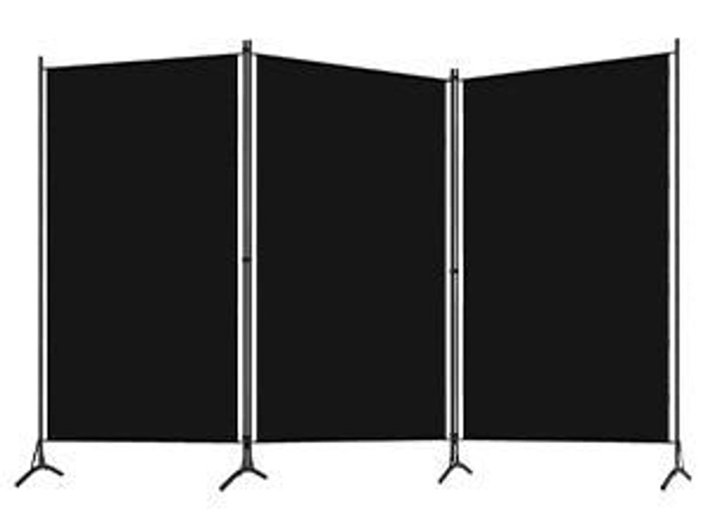 vidaXL 3-tlg. Raumteiler Schwarz 260x180 cm