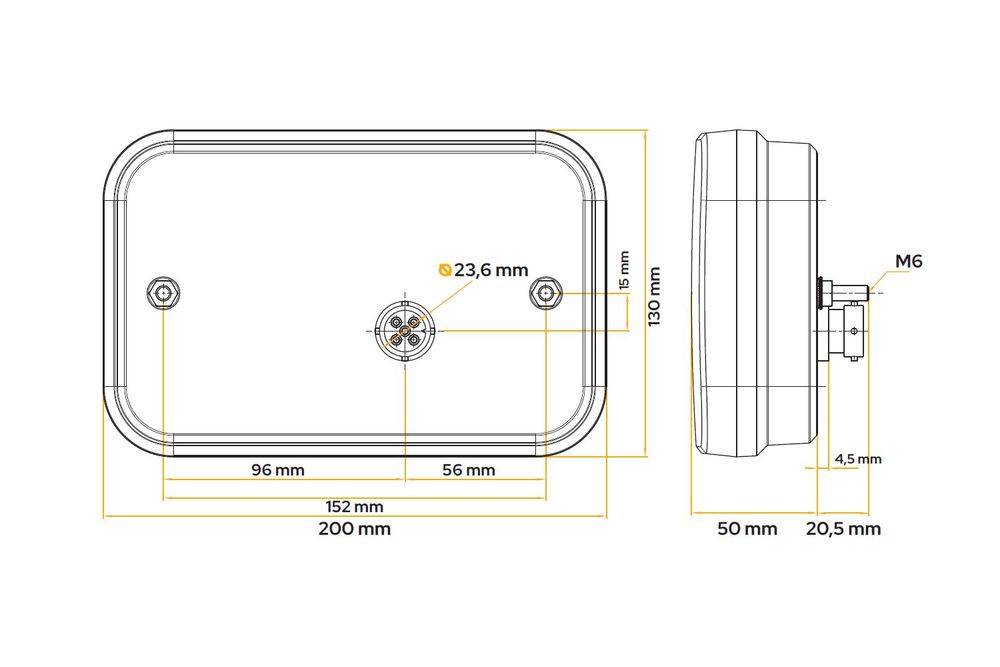 6-funkční LED zadní svítilna Fristom FT-270 levá 12V