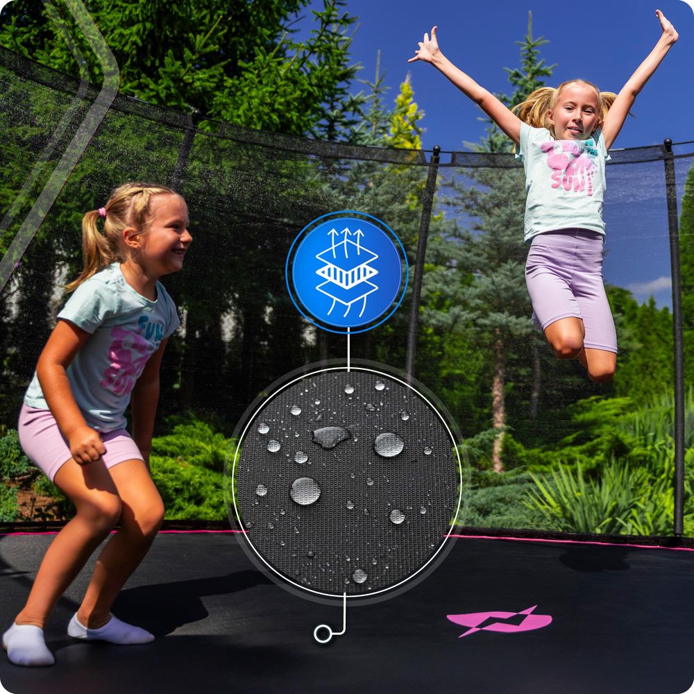 Thunder Gartentrampolin Ultra 183 cm 6 ft Innennetz 150 kg Rosa Schwarz