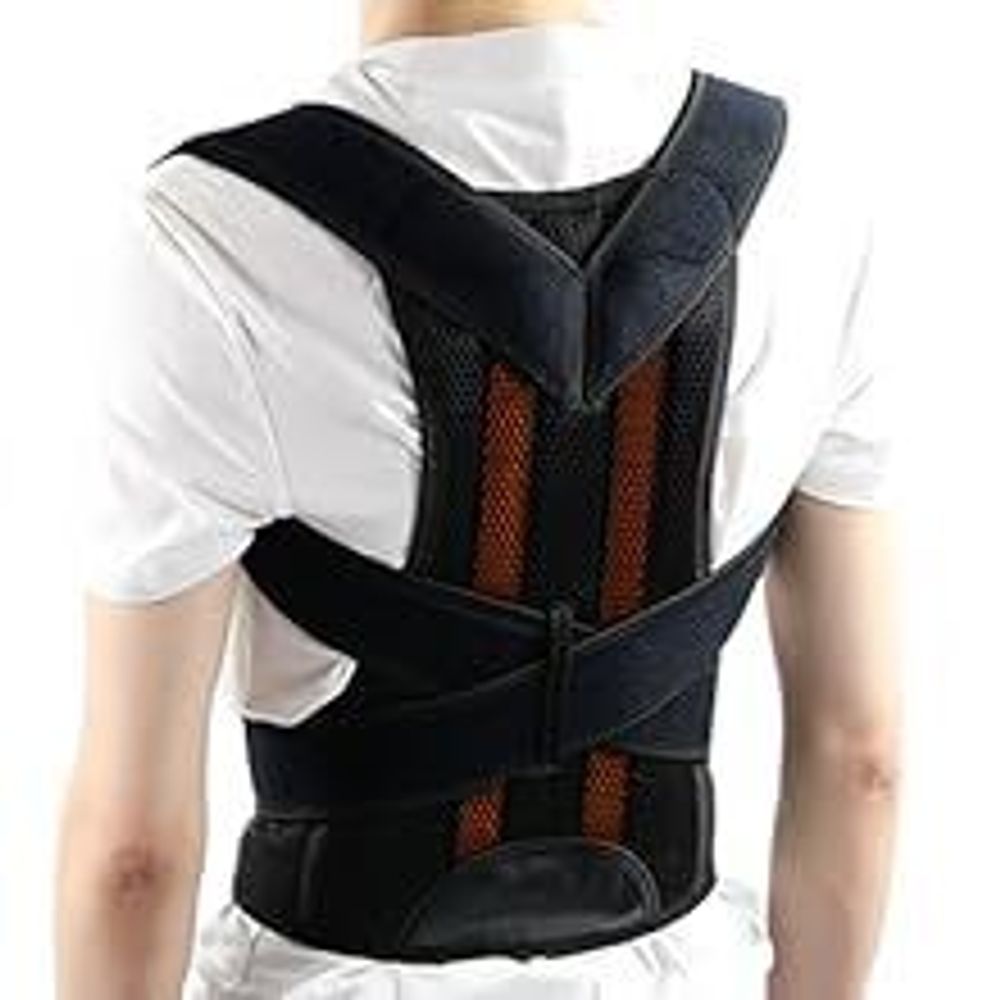 DH FitLife Haltungskorrektur | Rücken Geradehalter mit Taille | Haltungstrainer | Rückentrainer | Rücken & Schultergurt | Rückenstütze | Posture Corrector | für Damen u. Herren | M Taille 80-100cm