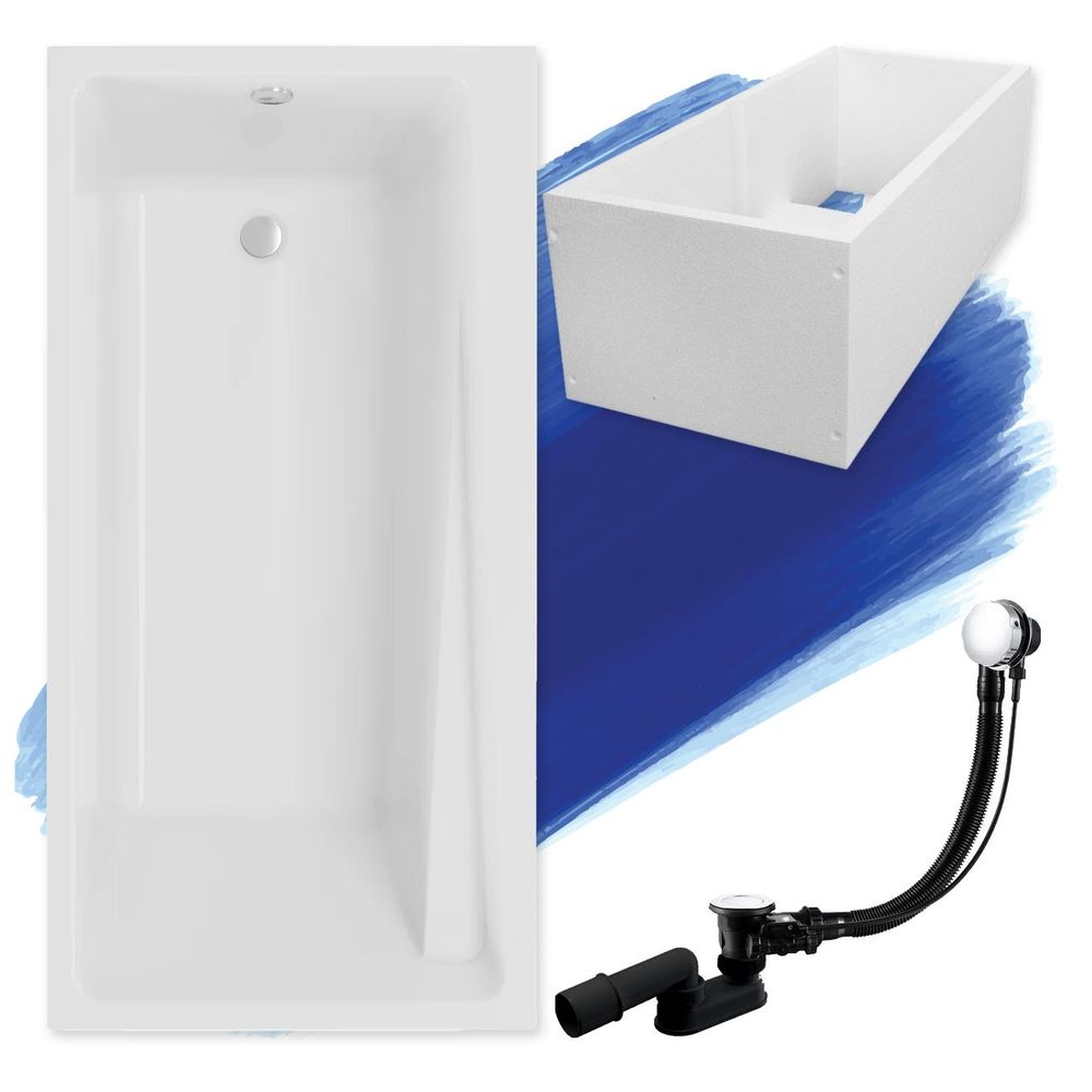 Weiß Eckbadewanne mit modernem, dargestellt mit einem schwarzen Ablauf