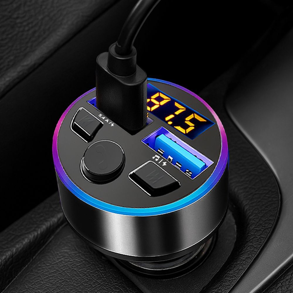 Bluetooth FM Transmitter für Auto USB Radio Adapter KFZ MP3 Freisprecheinrichtung mit QC 3.0 Dual Ladegerät Blau Leuchte Drahtloser Kfz-Empfänger Retoo