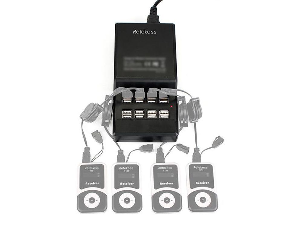 Retekess TT002 USB-Ladegerät mit 16 Anschlüssen für das Retekess Tour Guide-System Kompatibel mit Retekess T130-T131 TT103-TT104 TT101-TT102