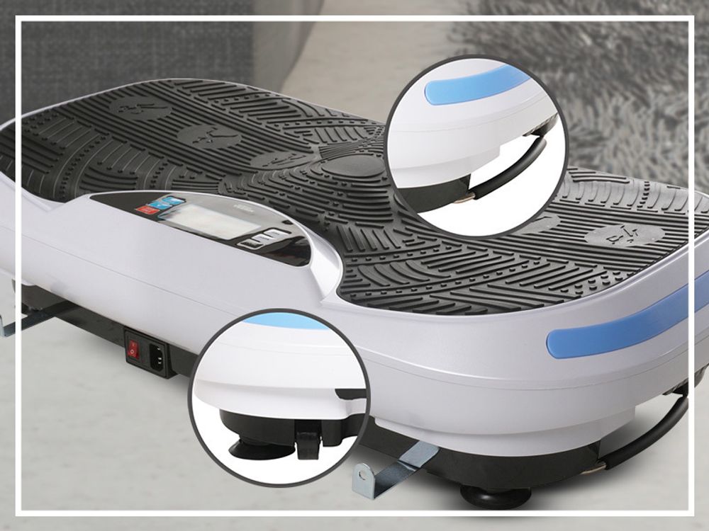 4D Vibrationsplatte MV300 | Vibrotrainer - Fitnessgerät - Vibration - Fitness Training - Zubehör - 16 Stufen - Bluetooth - Lautsprecher (Schwarz)