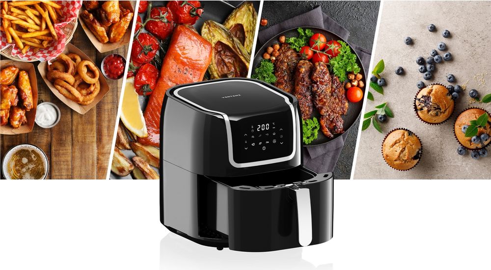 Vertenz Taste 70 Heißluftfritteuse 7,7L, 1800W, Schwarz, Automatikprogramme.