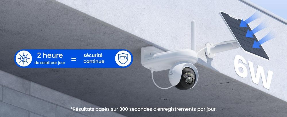 Reolink Altas PT Ultra + panneau solaire, caméra de surveillance 4K 8 MP avec Wi-Fi 6 et batterie intégrée, suivi automatique PT à 360°, notification ColorX, pré-enregistrement de 10 secondes, détection par IA