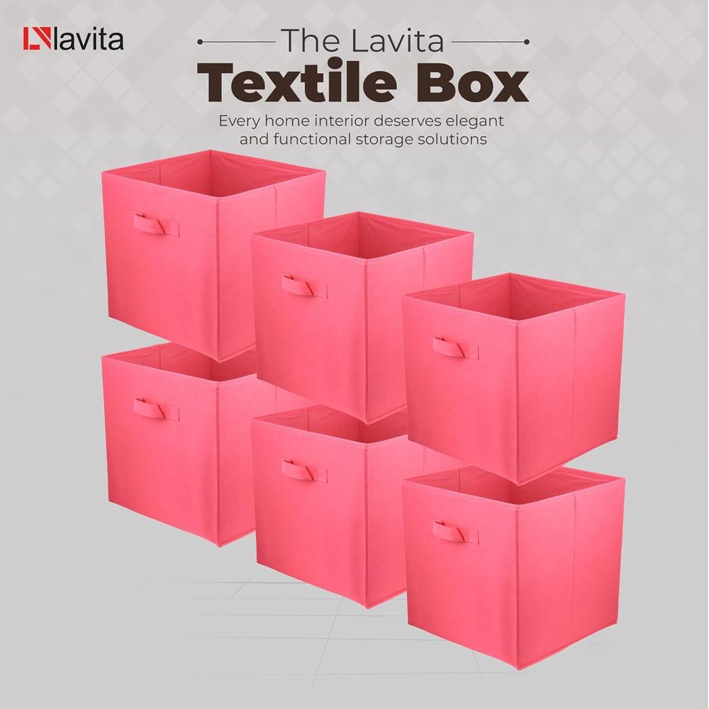 Aufbewahrungsbox LAVITA dunkelpink 31 x 31 x 31 cm 6 Stück faltbar