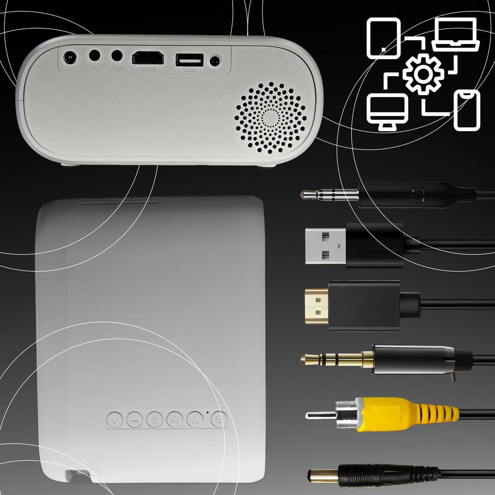 Mini Beamer | Projektor Tragbarer | Full HD, 1080P, WiFi kompatibel mit Android, Laptop, PC, Smartphone | Smart 3000 Lumen, 800:1 | Retoo