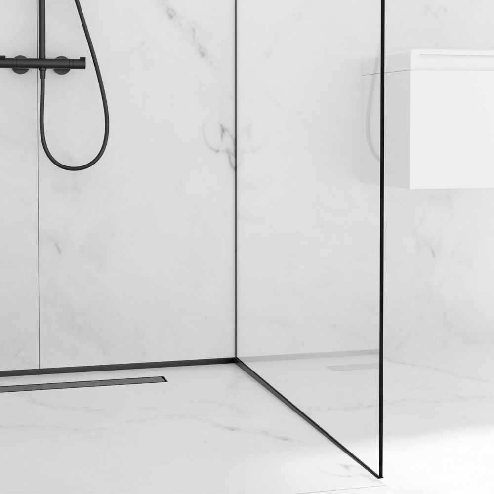 Duschprofil für Glaswand mit Gefälle – Edelstahl Profil für moderne Walk-in Dusche