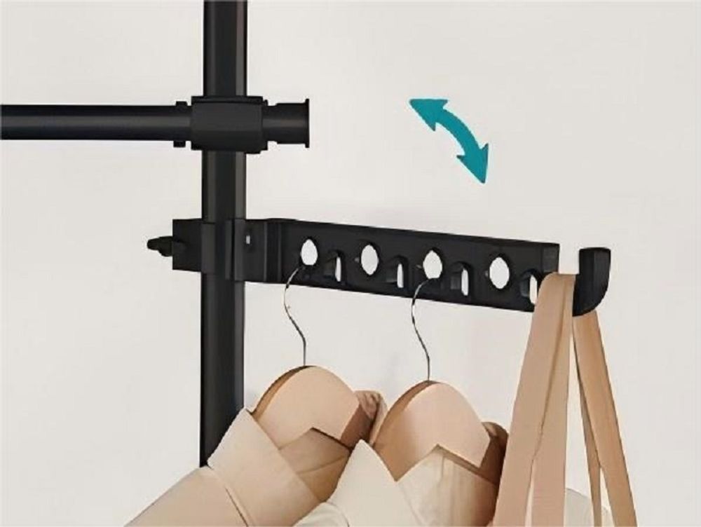 SONGMICS Kleiderständer deckenhoch, 3-stufige Garderobe, verstellbar, mit Greifarm, 1 Reihe