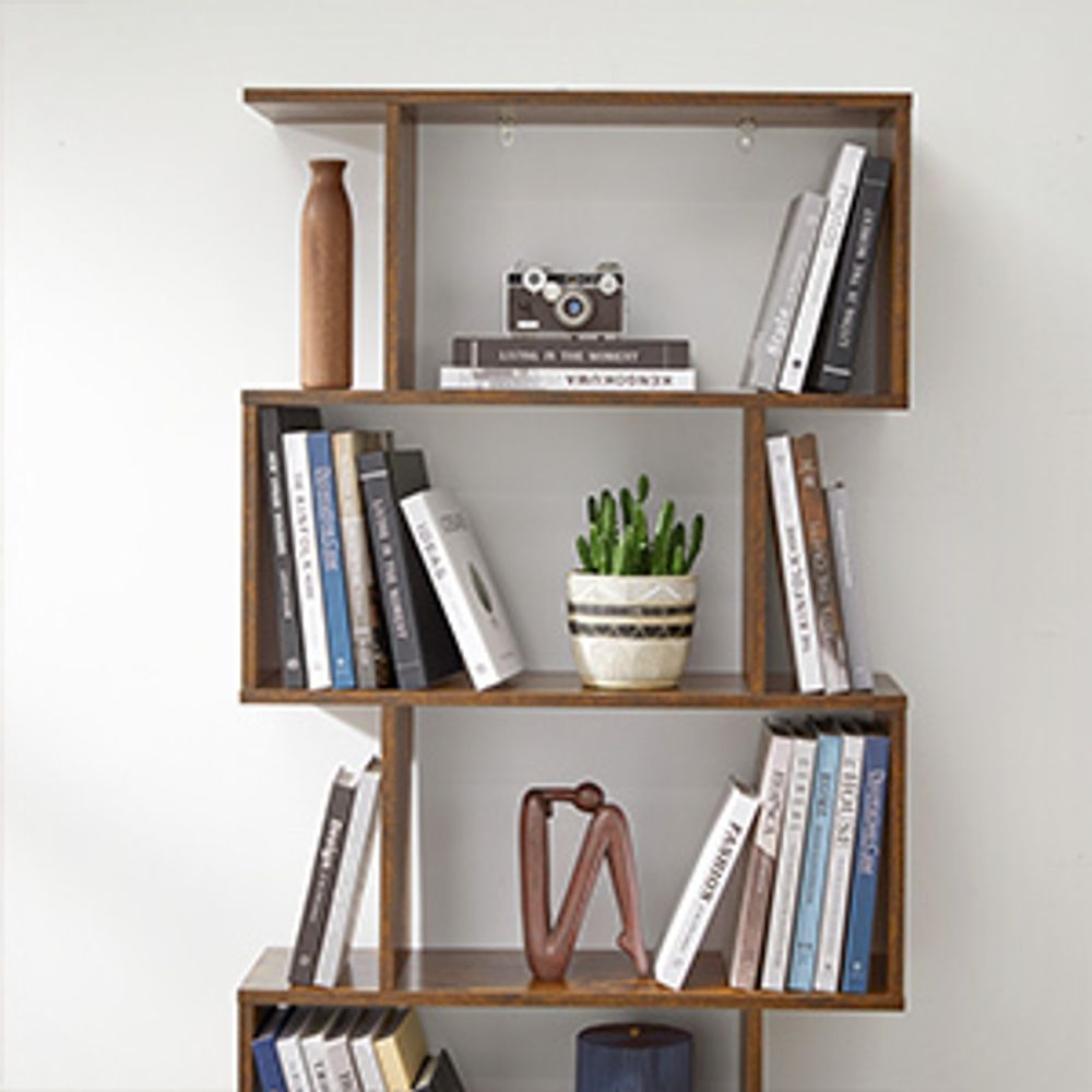 VASAGLE Bücherregal mit 6 Ebenen Vintage aus Holz Standregal Schrank