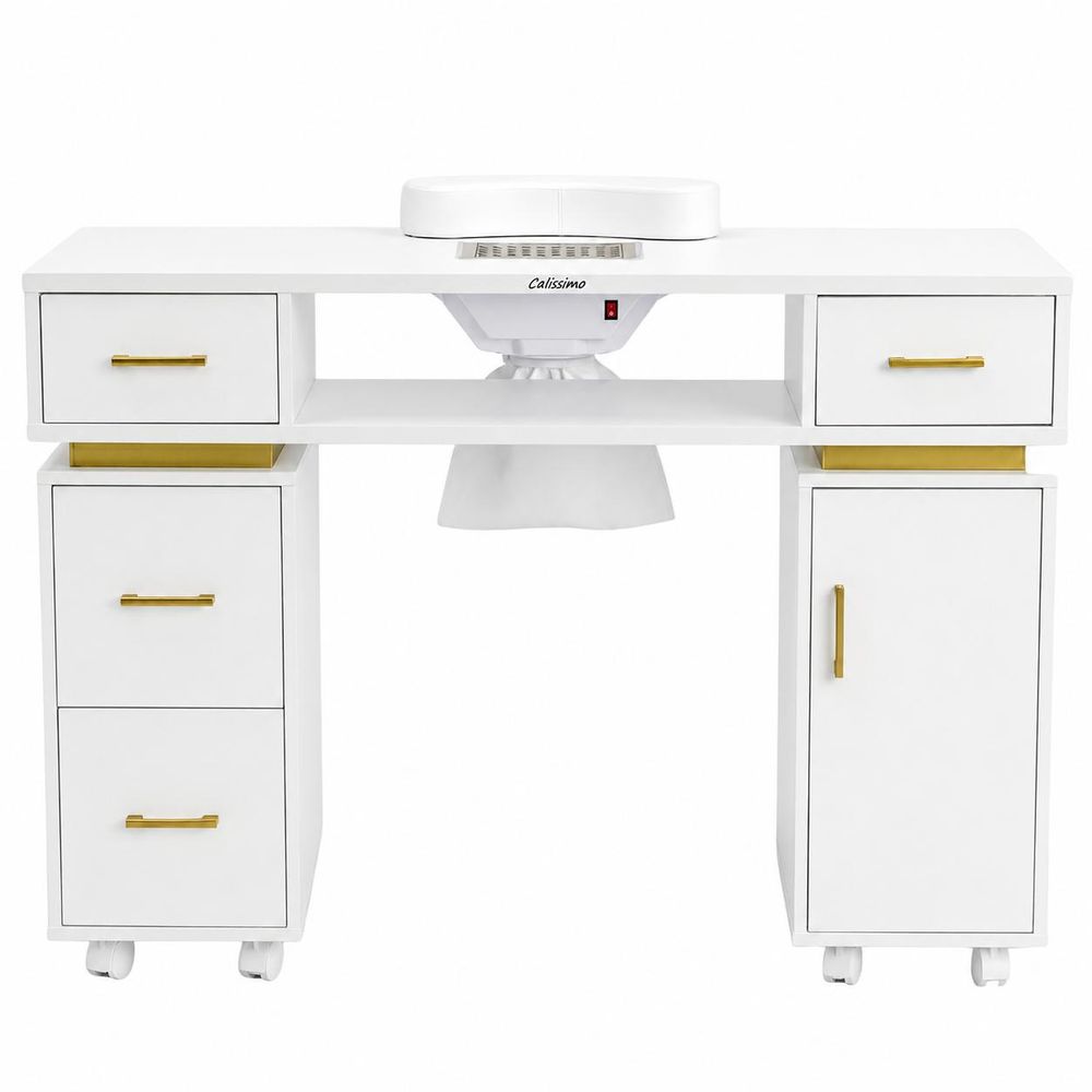 Bureau table de maquillage pour manucure avec aspirateur à poussière pour salon de SPA.