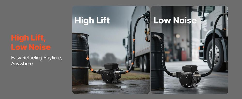 VEVOR Kraftstofftransferpumpe, 230V AC, elektrische Diesel-Transferpumpe, 60 L/min, maximale Saughöhe 2,4 m, maximale Förderhöhe 13,7 m, für Kerosin, Biodiesel, landwirtschaftliche Maschinen