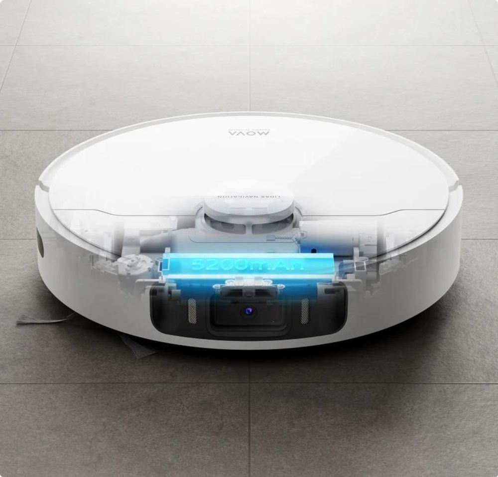 MOVA S20 Ultra robot aspirateur et serpillière avec brosse double rouleau, 8300 Pa, serpillière à eau chaude, autonettoyante et séchante, blanc