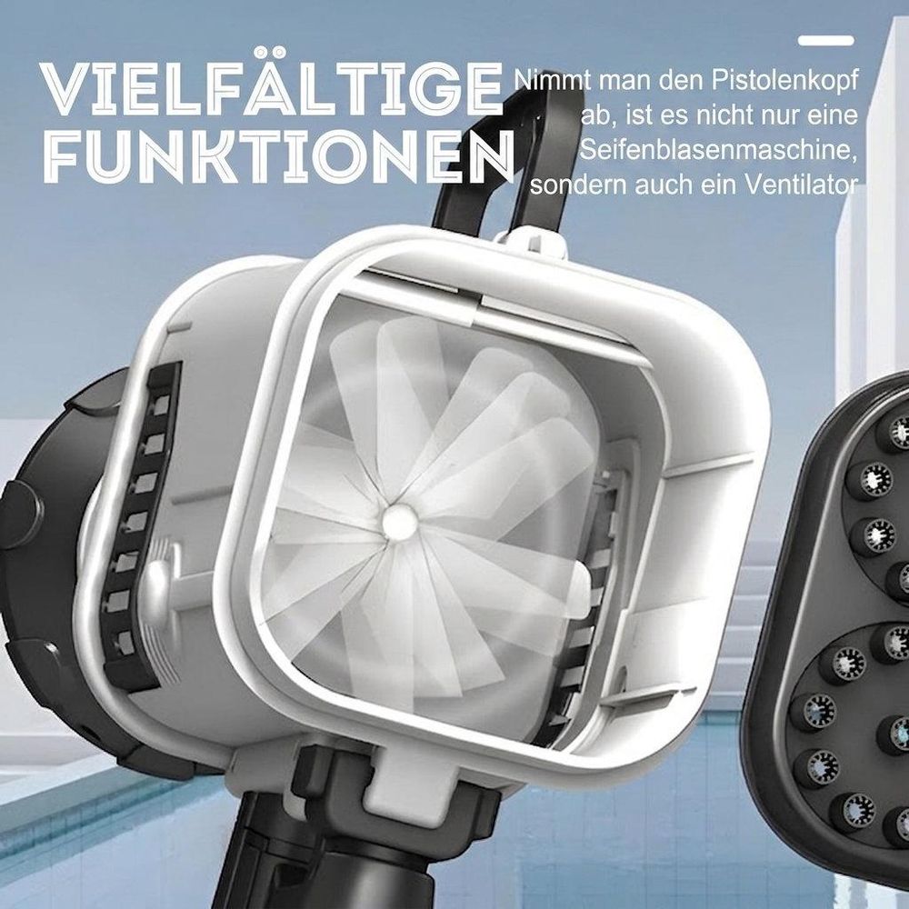Mehr als nur eine Seifenblasenpistole: Auch ein Ventilator!