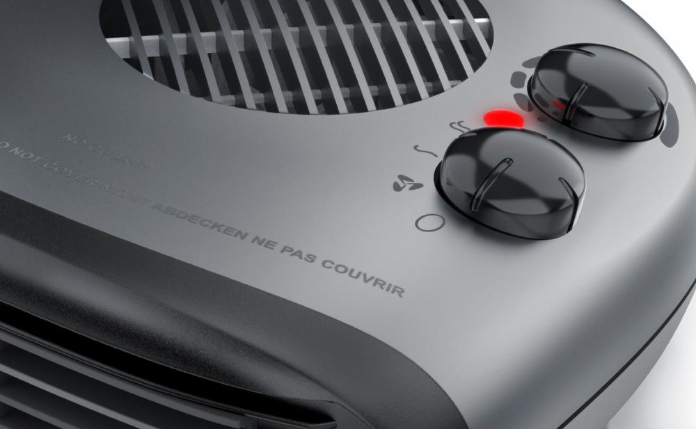 Brandson Heizlüfter 2000W, 2 Leistungsstufen, Thermostat, energiesparend, leise, Überhitzungsschutz, automatische Abschaltung, Grau