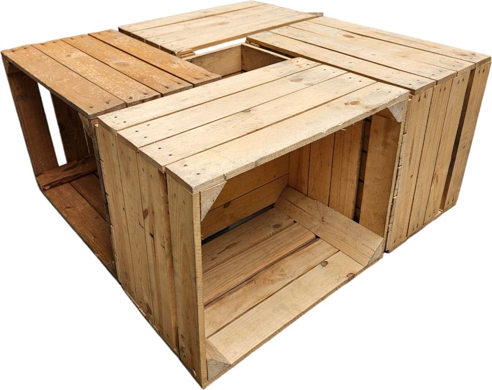 Teramico Obstkisten Holzkisten 50x40x30 cm Weinkisten Deko & Regal Set