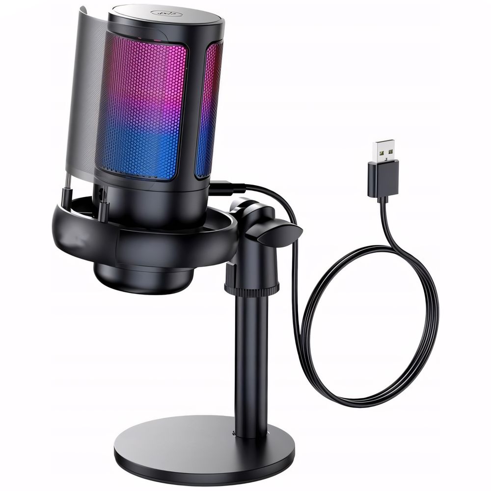 Gaming Mikrofon PC mit Arm, USB Microphone für MAC PS4 PS5 mit Stummschalttaste, Kopfhöreranschluss, Popfilter, Nierenkondensatormikrofon, Retoo