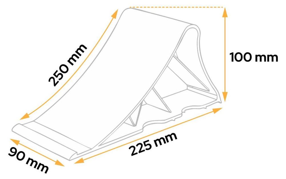 TULPLAST Radkeil 100 mm, stabiler Unterlegkeil für Anhänger und Wohnwagen