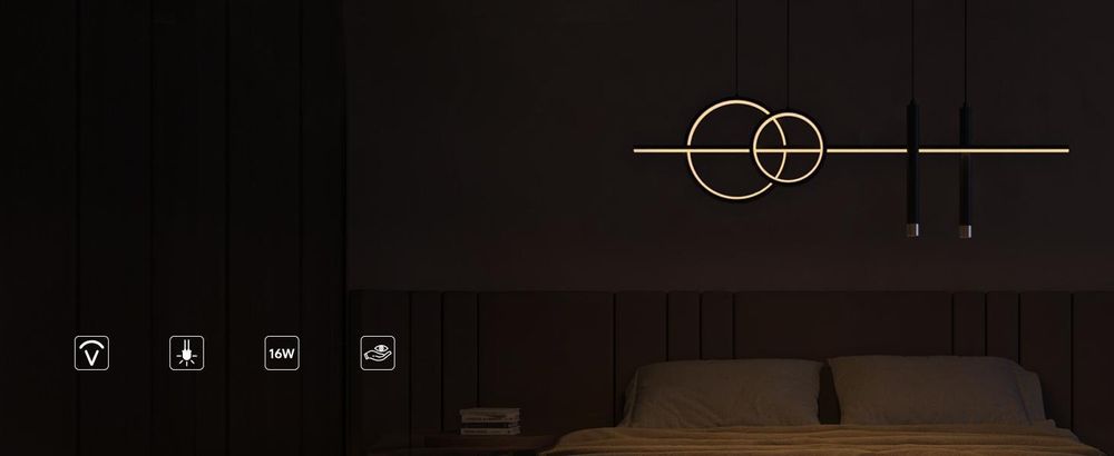 doporro Hängelampe Esstisch 100cm, 30W, Minimalistische LED Pendelleuchte 3000K-6000K, Pendelleuchte für Esszimmer, Gold Luvina09