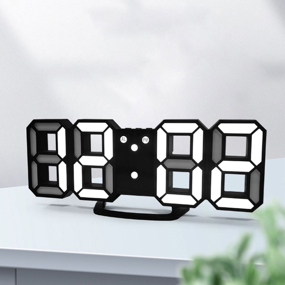 Digitaler Wecker 3D LED Digital Digitaluhr Wanduhr Datum 12h 24h USB Temperatur Alarm Clock Schlafzimmer Wohnzimmer Küche Büro Dimmbar Zeit Uhr Retoo