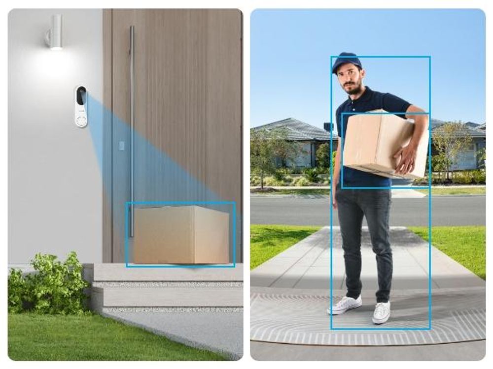 Reolink 2K 4MP Video Doorbell Battery mit Chime, Smart-Erkennung & mehrere Klingeloptionen, 2,4/5GHz WiFi, Nachtsicht, 2-Wege-Gespräch, Schwarz