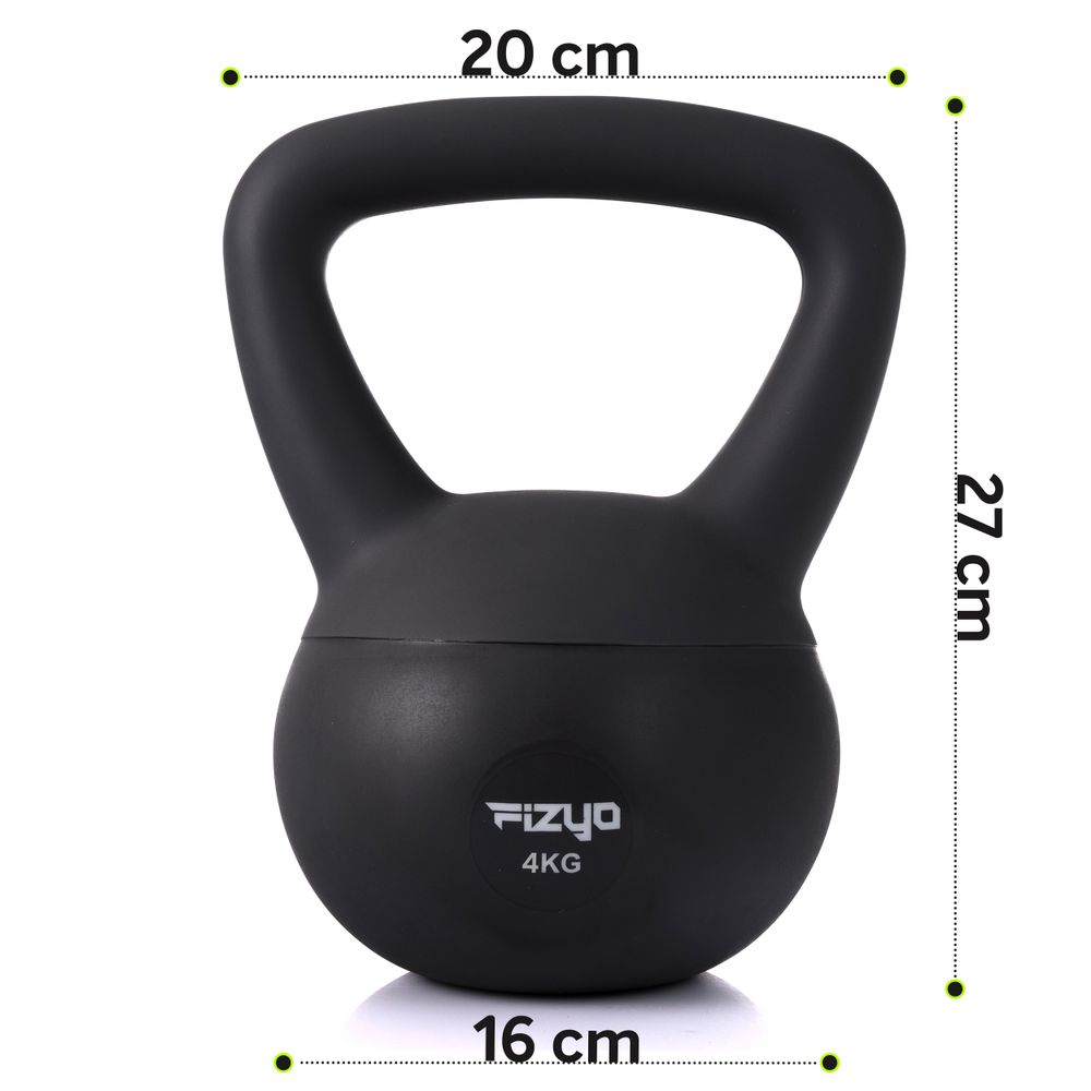 Produktfoto auf weißem Hintergrund weicher Kettlebell FIZYO Hantel Gewicht