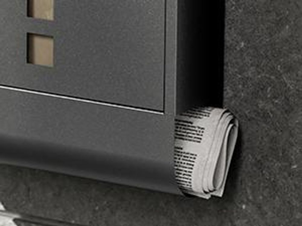 Wiltec Briefkasten mit Zeitungsrolle, schwarz, 305 x 100 x 338 mm, Wandbriefkasten mit Namensschild, Sichtfenstern, Schloss und Zeitungsrolle, Postkasten aus pulverbeschichtetem Stahl