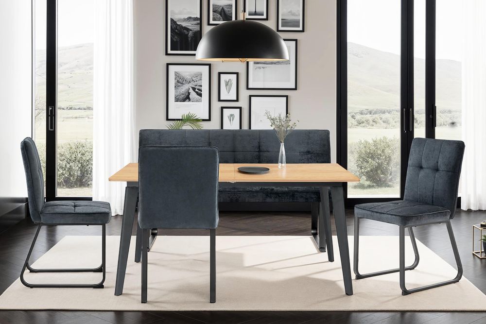 Stuhl TALEA von freiraum – 2er-Set Esszimmerstühle mit Microfaserbezug und stabilem Metallgestell
