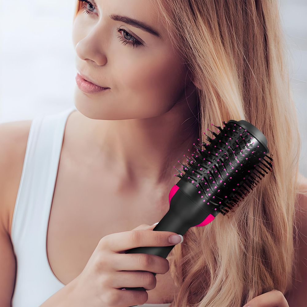 Warmluftbürste Föhnbürste Haartrockner 1000W Stylingbürste Hair Styler Dryer Volumizer Heißluftbürste Volumenbürste Lockenwickler Funktion Retoo