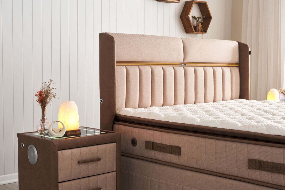 Pointhome Bambi Boxspringbett Set 160x200 H3, Biosalt, Schlafzimmerbett, 1 x Matratze mit Topper, 2 x Bettkasten, 1 x Bettkopfteil