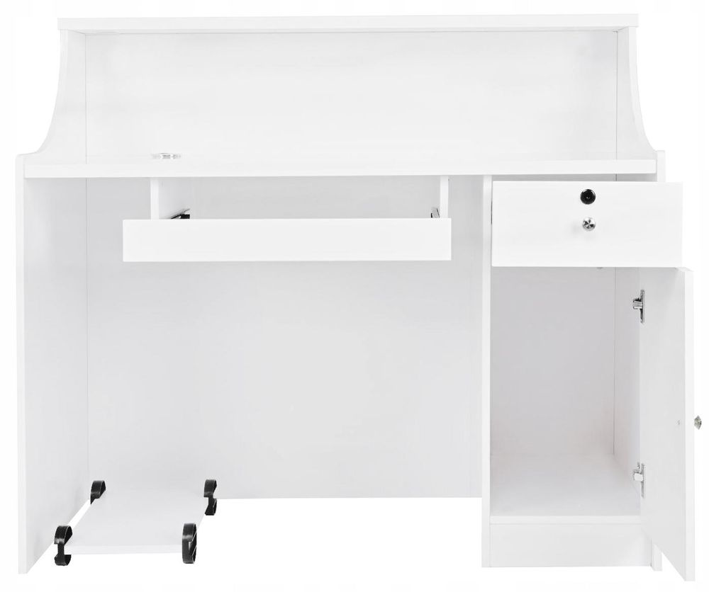 Recepcja fryzjerska lakierowana Alexa 120 cm kosmetyczna do salonu gabinetu SPA biały