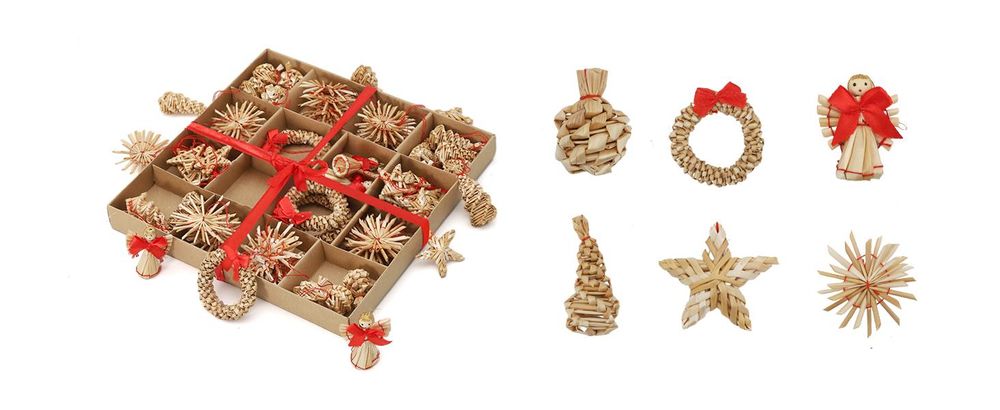 Salcar 25 cm Christbaumspitze Stern Stroh Strohsterne für Weihnachtsbaum, Handgemachter natürlicher Weihnachtsbaumschmuck für Christbäume, 1-tlg
