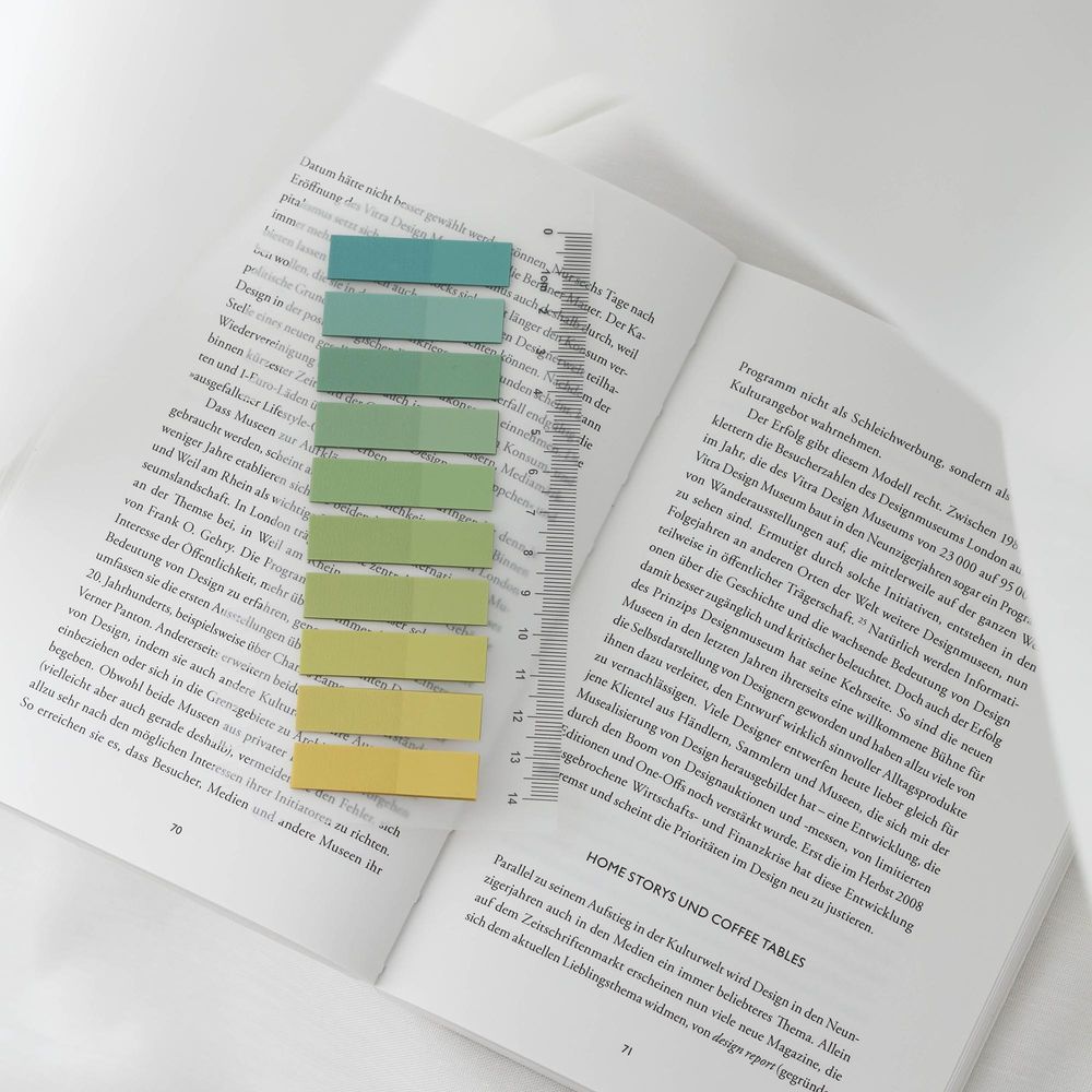 Ordinate-Citrus Green 200 Stück Sticky Notes, Transparent Haftnotizen zum Markieren, Haftstreifen, Seitenmarkieren, Ästhetischer Haftnotizzettel