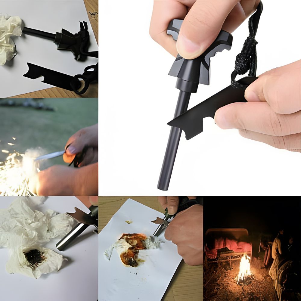 Survival Kit 12in1 Outdoor Notfall Überlebensset mit Klappmesser, Feuerstahl und Kompass, Wasserdichtes Erste-Hilfe-Set, Geschenk für Männer Retoo