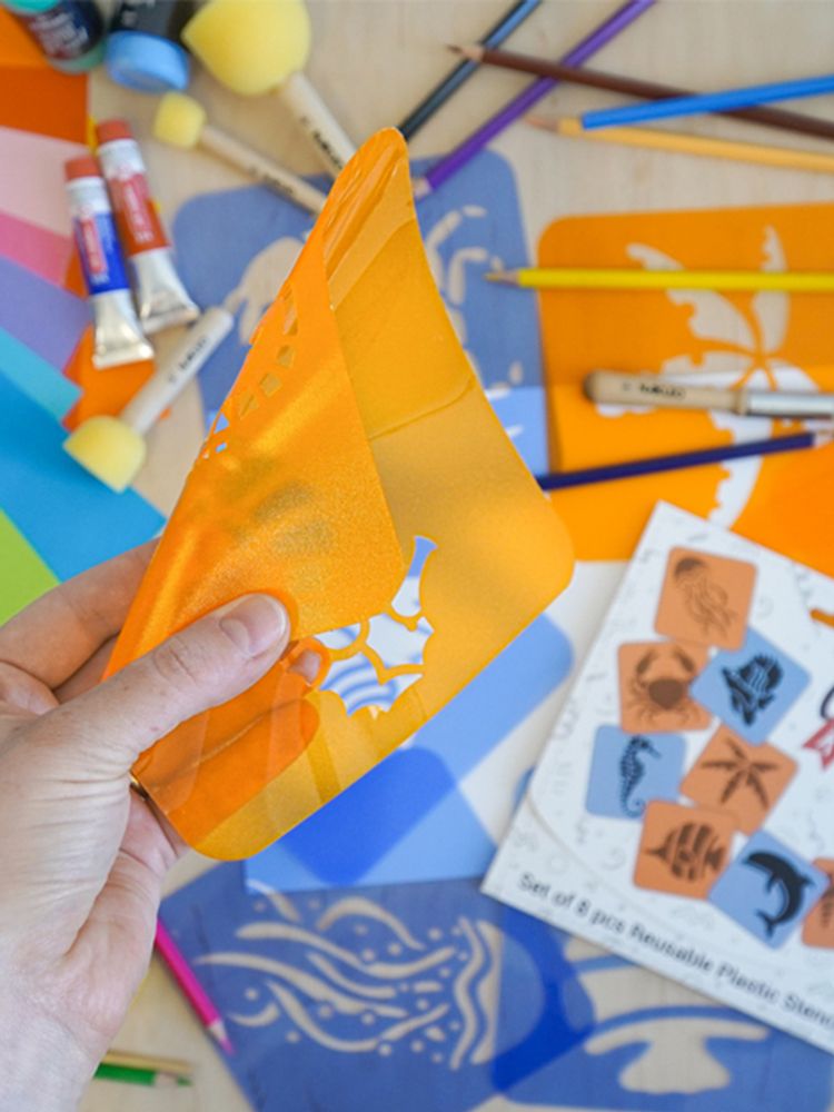 Schablonen Malen für Kinder, 8 Stück Set 15x15 cm