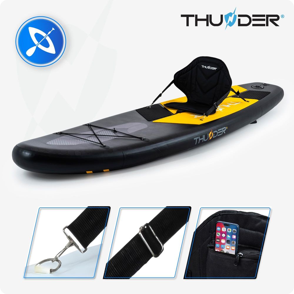 Thunder Ippo Stand Up Paddle Board 320 x 75 x 15 cm Orange Schwarz 150 kg