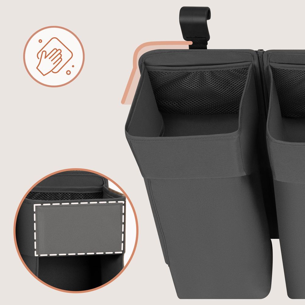 Lionelo Sidepocket Large 58x11x58 cm Kinderbett-Organizer Grau