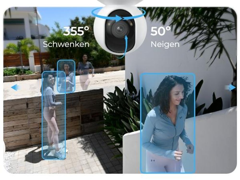 Reolink E1 Outdoor, 2K+ 5MP PTZ 2,4/5GHz WLAN Überwachungskamera Aussen, 3X Optischer Zoom, Smarte Erkennung, Auto-Tracking, Spotlight, 2 Pack