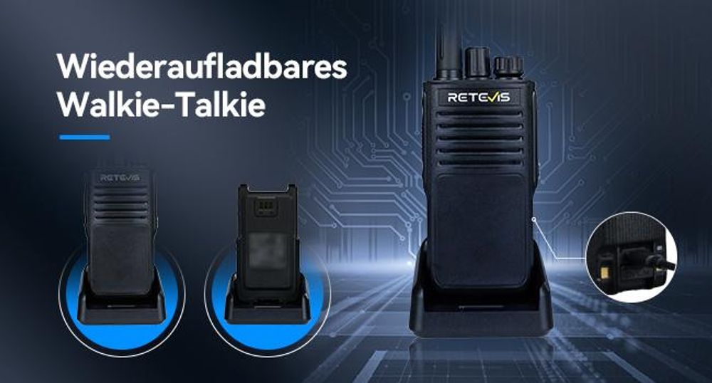 Retevis P62 Walkie Talkie Wasserdicht IP68, Langstrecken Funkgerät mit Lautsprechermikrofon, Dual Band Mann-Down-Alarm, 2500mAh Profi Funkgeräte Set