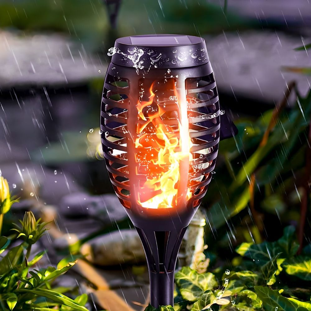 Solarleuchten Garten 8 Stück LED Solar Fackel Gartenfackeln mit Realistischer Flammeneffekt IP65 Solarlampen für Außen Garten Retoo