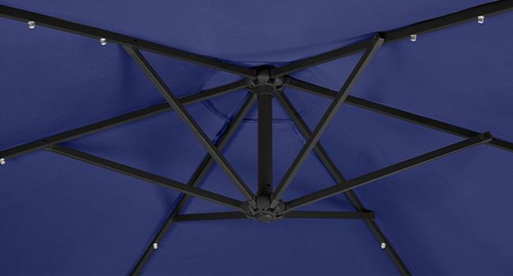 SONGMICS Sonnenschirm Ø 300 cm mit LED-Solar-Beleuchtung UPF 50+