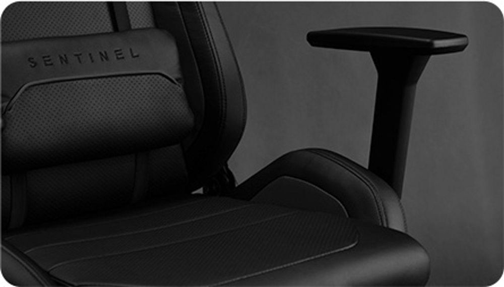 Fotel gamingowy SENSE7 Sentinel czarno-szary – ergonomiczny fotel biurowy, fotel przy biurko, nośność 150 kg, podłokietniki 3D, funkcja kołysania, fotel menedżerski, fotel komputerowy