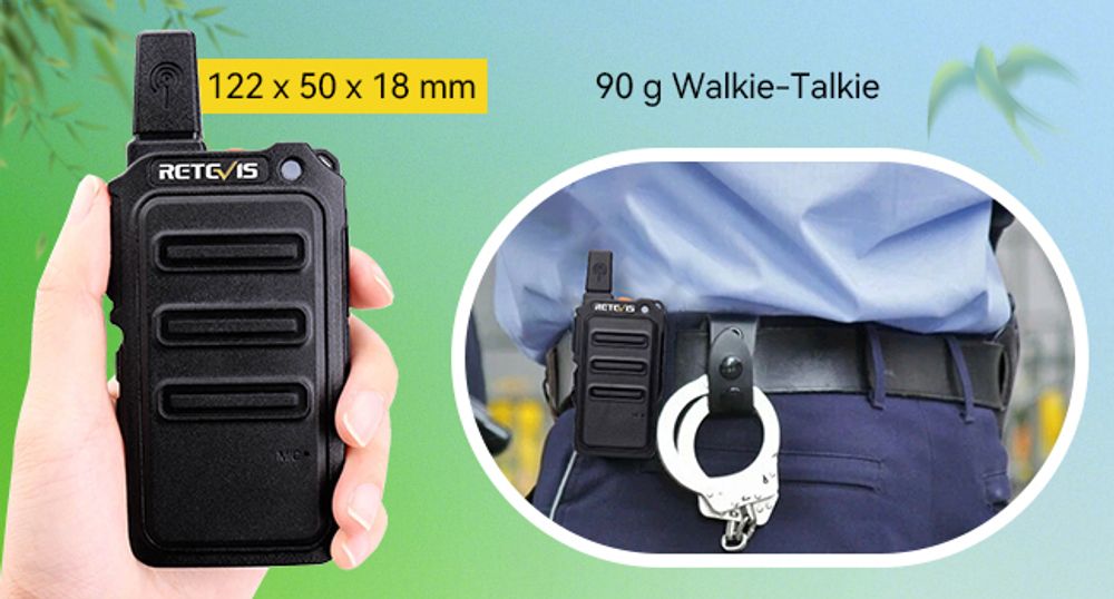 Retevis RT619 PMR446 Walkie Talkie Wiederaufladbares, mit 1300mAh Akku 16 CH, VOX  CTCSS & DCS, Tragbare Funkgerät, Ostergeschenke Kinder, Camping