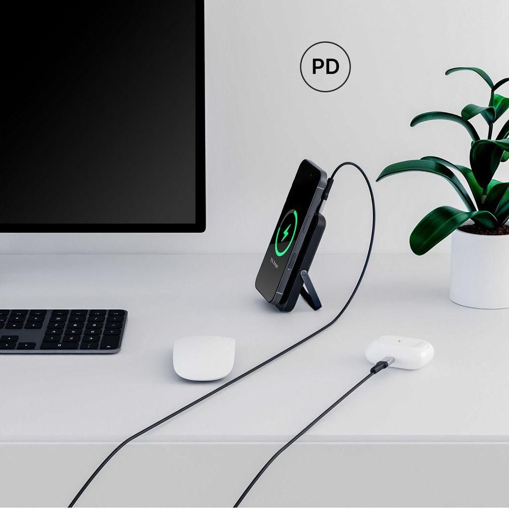 QUALO MagSafe magnetische Powerbank 10000 mAh mit LED und Ständer