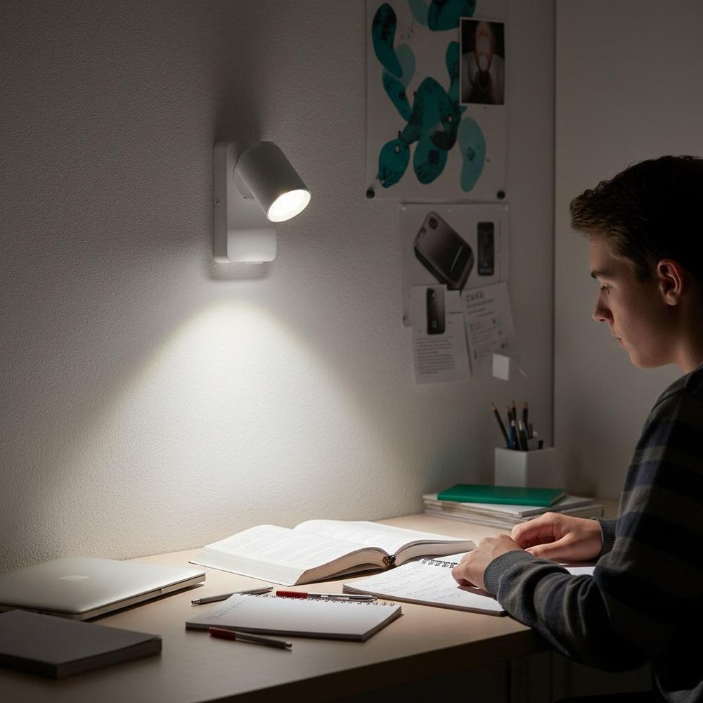 MasterLED Wandlampe GU10 - Weiß matt - Leseleuchte mit USB-A & USB-C Anschluss - Modern und funktional