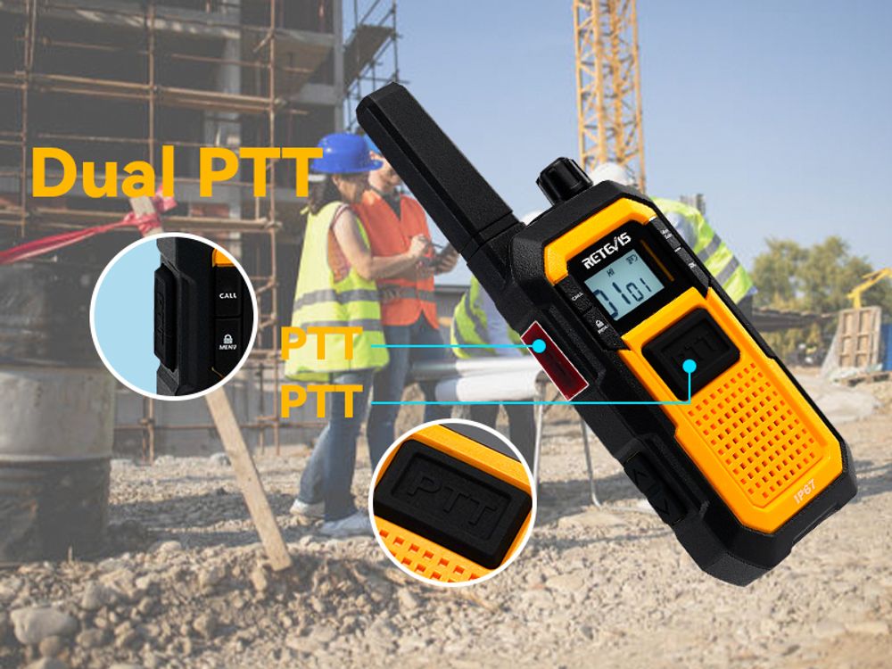 Retevis RB648 Hochleistungs Walkie-Talkies, IP67 Wasserdichtes Funkgerät, Stoßfest, 2000 mAh, USB-C, Professionelles Walkie-Talkie für Erwachsene auf der Baustelle, Transport (6 Stück)